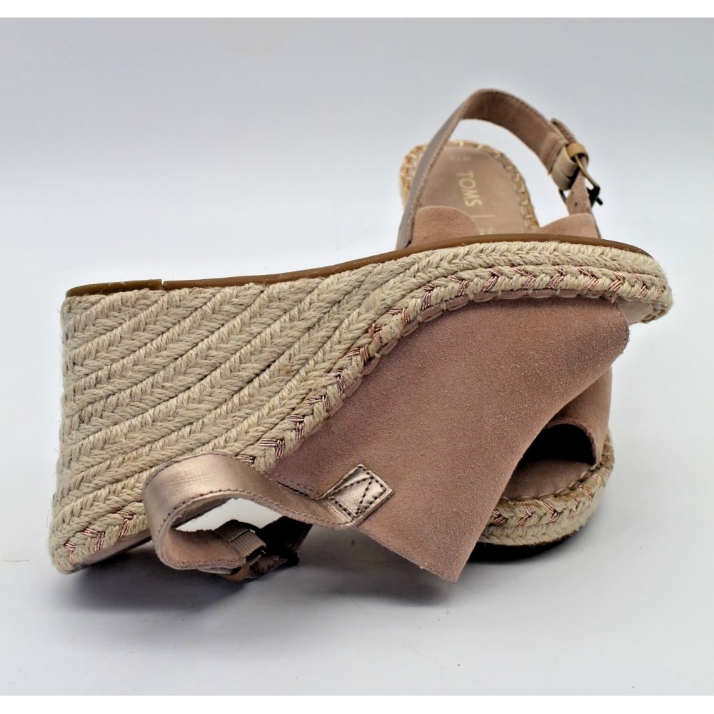 Toms Monica Suede Espadrille Wedge Platform Sandals Blush Pink 7.5 10015134 - Picture 11 of 13